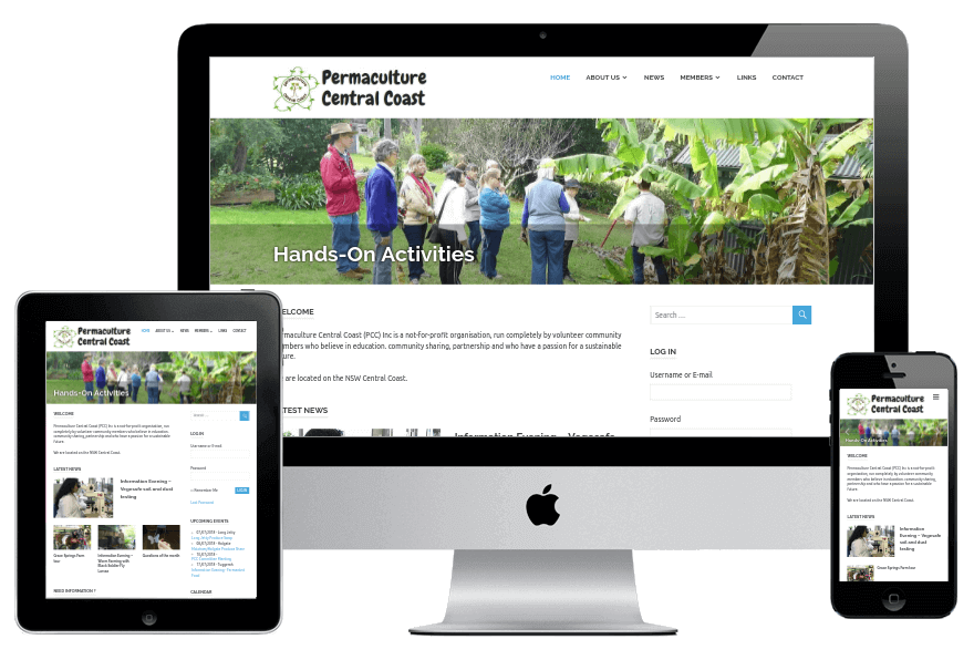Screenshots of Permaculture Central Coast