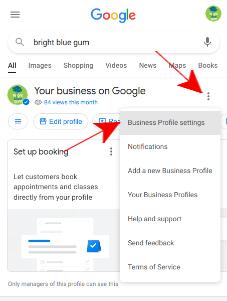 How to grant access to Google Business Profile - step 1